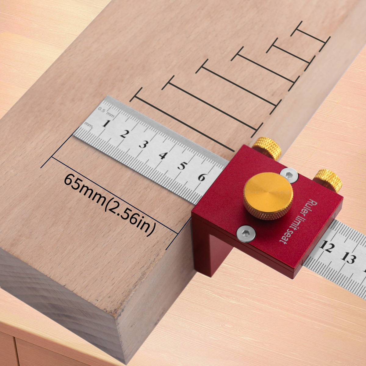 Woodworking Ruler - Regla de trazado de 30cm/12 pulgadas,