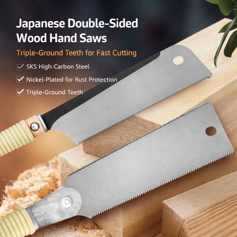 Sierra de mano de doble filo e - Woodworking Japanese reseña y precio