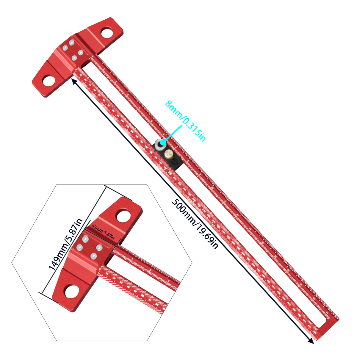 Regla de Marcado en T para Car - Woodworking Ruler reseña y precio