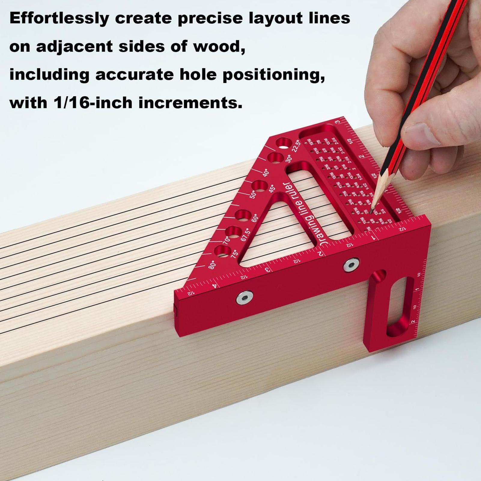 Regla de marcado de agujeros c - Woodworking Ruler reseña y precio