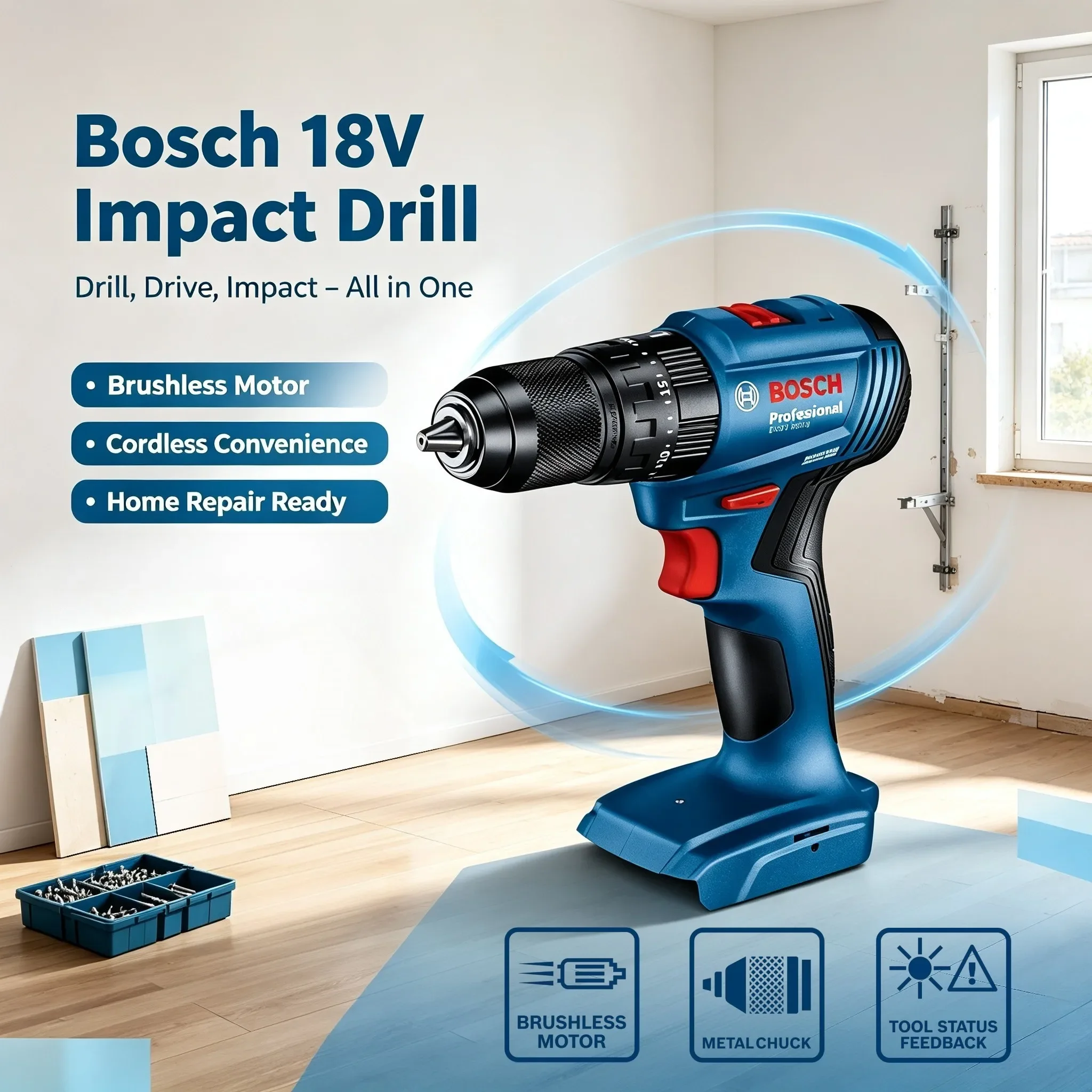 Taladro de impacto inalámbrico - Bosch Drill Gsb 18V reseña y precio