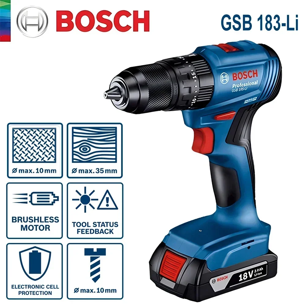 Taladro percutor inalámbrico B - Bosch Drill Gsb 18V reseña y precio