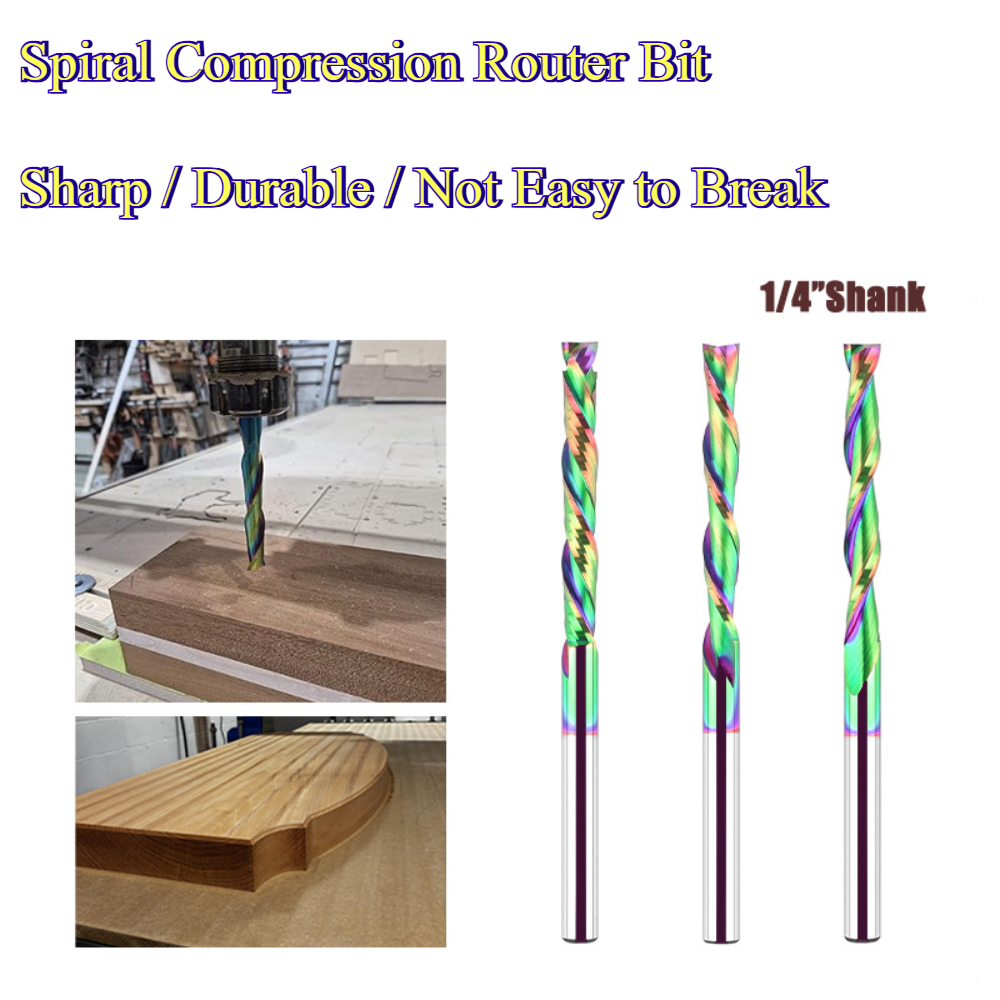 Fresa de compresión en espiral - Router Bits For Woodworking reseña y precio